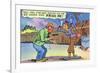 Comic Cartoon - Dirty Old Lady Wants Robber to Frisk Her-Lantern Press-Framed Art Print