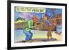 Comic Cartoon - Dirty Old Lady Wants Robber to Frisk Her-Lantern Press-Framed Art Print