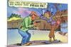 Comic Cartoon - Dirty Old Lady Wants Robber to Frisk Her-Lantern Press-Mounted Art Print