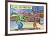 Comic Cartoon - Dirty Old Lady Wants Robber to Frisk Her-Lantern Press-Framed Premium Giclee Print