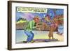 Comic Cartoon - Dirty Old Lady Wants Robber to Frisk Her-Lantern Press-Framed Art Print