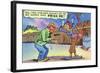 Comic Cartoon - Dirty Old Lady Wants Robber to Frisk Her-Lantern Press-Framed Art Print