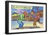 Comic Cartoon - Dirty Old Lady Wants Robber to Frisk Her-Lantern Press-Framed Art Print