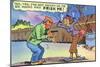 Comic Cartoon - Dirty Old Lady Wants Robber to Frisk Her-Lantern Press-Mounted Art Print