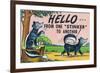 Comic Cartoon - Hello from One Stinker to Another; Two Skunks-Lantern Press-Framed Premium Giclee Print