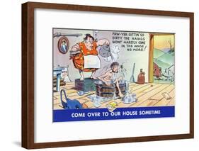 Comic Cartoon - Hillbillies; Pa Gets so Dirty, the Hogs Won't Stay inside-Lantern Press-Framed Art Print