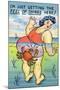 Comic Cartoon - Large Lady Just Getting the Feel; Crab Pinching Butt-Lantern Press-Mounted Art Print