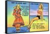 Comic Cartoon - Mother Hubbard Pun; Girls at the Beach Used to Dress Like Mother Hubbard-Lantern Press-Framed Stretched Canvas