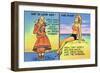 Comic Cartoon - Mother Hubbard Pun; Girls at the Beach Used to Dress Like Mother Hubbard-Lantern Press-Framed Art Print