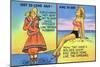 Comic Cartoon - Mother Hubbard Pun; Girls at the Beach Used to Dress Like Mother Hubbard-Lantern Press-Mounted Art Print