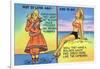 Comic Cartoon - Mother Hubbard Pun; Girls at the Beach Used to Dress Like Mother Hubbard-Lantern Press-Framed Art Print