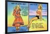 Comic Cartoon - Mother Hubbard Pun; Girls at the Beach Used to Dress Like Mother Hubbard-Lantern Press-Framed Art Print