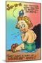 Comic Cartoon - Secrets Have a Way of Leaking Out; Baby Wetting Herself-Lantern Press-Mounted Art Print