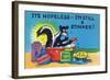 Comic Cartoon - Skunk Bathing; It's Hopeless, I'm Still a Stinker-Lantern Press-Framed Art Print