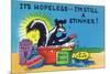 Comic Cartoon - Skunk Bathing; It's Hopeless, I'm Still a Stinker-Lantern Press-Mounted Art Print