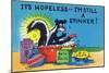 Comic Cartoon - Skunk Bathing; It's Hopeless, I'm Still a Stinker-Lantern Press-Mounted Art Print