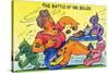 Comic Cartoon - The Battle of the Bulge; Woman Eating Snacks-Lantern Press-Stretched Canvas