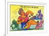 Comic Cartoon - The Battle of the Bulge; Woman Eating Snacks-Lantern Press-Framed Premium Giclee Print