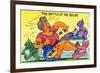 Comic Cartoon - The Battle of the Bulge; Woman Eating Snacks-Lantern Press-Framed Premium Giclee Print