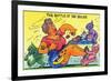 Comic Cartoon - The Battle of the Bulge; Woman Eating Snacks-Lantern Press-Framed Premium Giclee Print