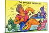 Comic Cartoon - The Battle of the Bulge; Woman Eating Snacks-Lantern Press-Stretched Canvas