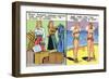 Comic Cartoon - Women Pack Too Much, Then Wear Too Little-Lantern Press-Framed Art Print