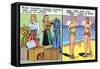 Comic Cartoon - Women Pack Too Much, Then Wear Too Little-Lantern Press-Framed Stretched Canvas