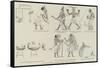 Comic Frieze from Mr Flinders Petrie's Egyptian Discoveries-null-Framed Stretched Canvas