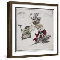 Comic Map of the British Isles, Indicating the Political Situation in 1880-Frederick W Rose-Framed Giclee Print