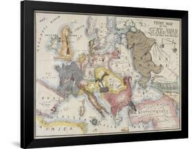 Comic Map of the Seat of War with Entirely New Features, Rock Brothers & Payne, 1854-null-Framed Giclee Print