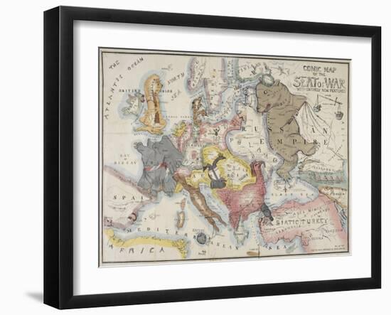 Comic Map of the Seat of War with Entirely New Features, Rock Brothers & Payne, 1854-null-Framed Giclee Print