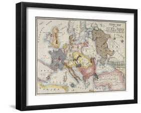 Comic Map of the Seat of War with Entirely New Features, Rock Brothers & Payne, 1854-null-Framed Giclee Print