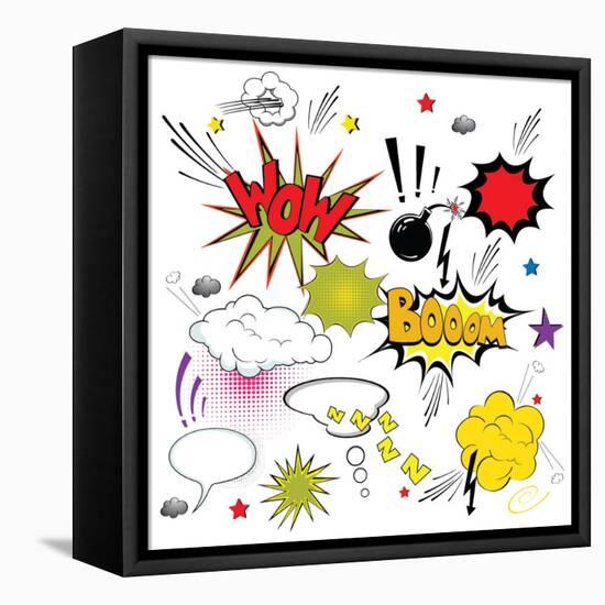 Comic Speech Bubbles-Agan-Framed Stretched Canvas