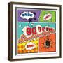 Comic Speech Bubbles-Macrovector-Framed Art Print