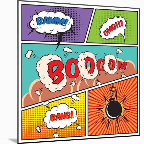 Comic Speech Bubbles-Macrovector-Mounted Art Print