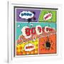 Comic Speech Bubbles-Macrovector-Framed Art Print