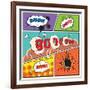 Comic Speech Bubbles-Macrovector-Framed Art Print