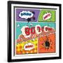 Comic Speech Bubbles-Macrovector-Framed Art Print