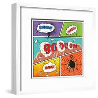 Comic Speech Bubbles-Macrovector-Framed Art Print