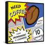 Comic Stripes of Coffee Drink-neens-Framed Stretched Canvas