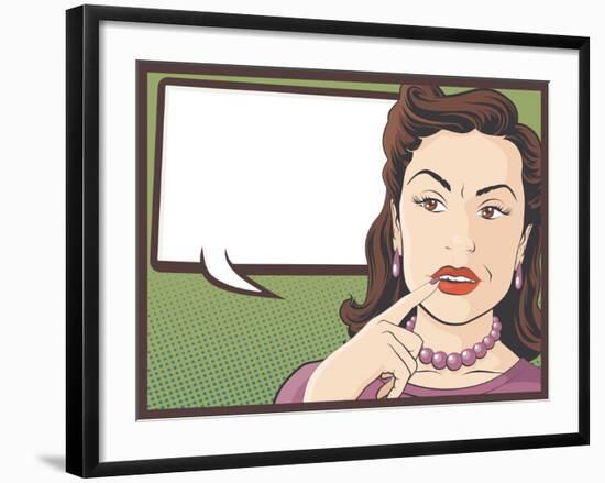 Comic Style Confused Housewife-jorgenmac-Framed Art Print