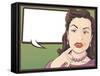 Comic Style Confused Housewife-jorgenmac-Framed Stretched Canvas