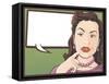 Comic Style Confused Housewife-jorgenmac-Framed Stretched Canvas