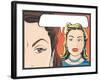Comic Style Women Gossiping-jorgenmac-Framed Art Print