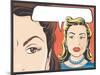 Comic Style Women Gossiping-jorgenmac-Mounted Art Print