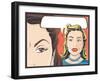 Comic Style Women Gossiping-jorgenmac-Framed Art Print