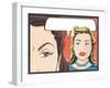 Comic Style Women Gossiping-jorgenmac-Framed Art Print