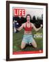 Comic Will Ferrell Outside in Freeway Park Doing a Bad Imitation of Brandi Chastain, May 13, 2005-Jeff Riedel-Framed Photographic Print