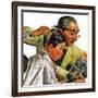 "Comical Haircut," February 27, 1943-Howard Scott-Framed Giclee Print