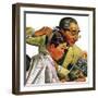 "Comical Haircut," February 27, 1943-Howard Scott-Framed Giclee Print